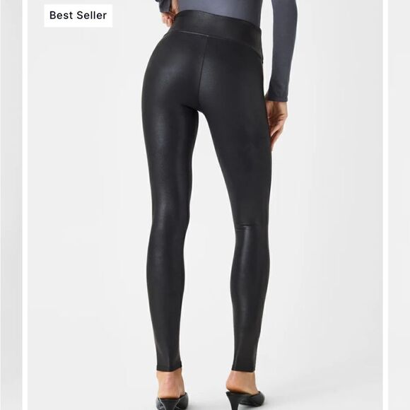 EUC spanx faux leather leggings black small s - Picture 4 of 10